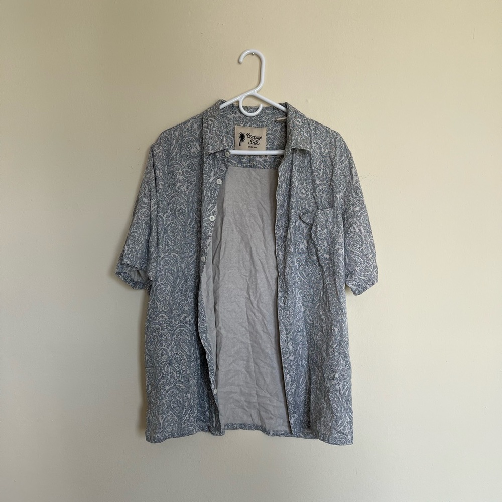 Vintage Silk Short Sleeve Button Down Circa 1969